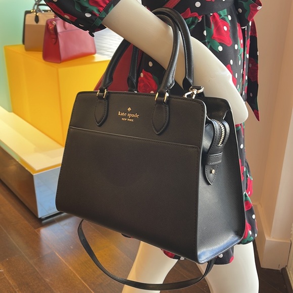 Kate Spade Madison Saffiano Leather Medium Satchel
COLOR:
Black 
NWT - Picture 7 of 16